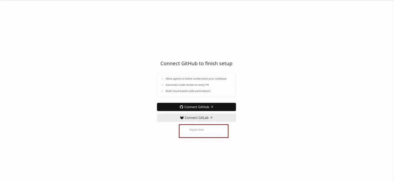 Connect GitHub - ссылка Maybe later